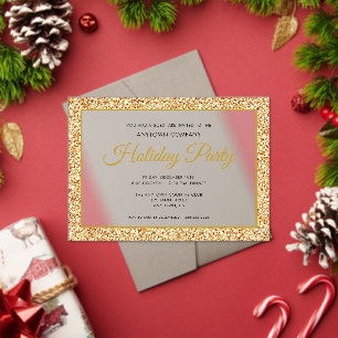 Gold Glitzer Corporate Holiday Party Mattiert Acryleinladungen