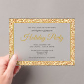 Gold Glitzer Corporate Holiday Party Mattiert Acryleinladungen (Insitu (Handheld))