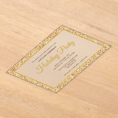 Gold Glitzer Corporate Holiday Party Mattiert Acryleinladungen (Ablage )
