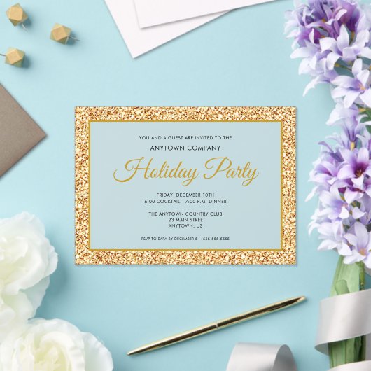 Gold Glitzer Corporate Holiday Party Mattiert Acryleinladungen (In Situ (Hochzeit))