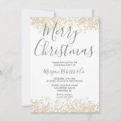 Gold Glitzer Corporate oder Family Weihnachts-Part Einladung (Vorderseite)