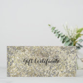 Gold Glitzer Crackle Modern Chic Geschenkgutschein (Stehend Vorderseite)