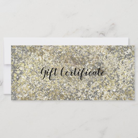 Gold Glitzer Crackle Modern Chic Geschenkgutschein (Vorderseite)