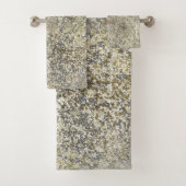 Gold Glitzer Crackle Modern Chic Glam Sparkle Badhandtuch Set (Insitu)
