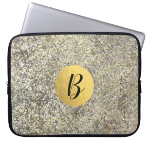 Gold Glitzer Crackle Modern Chic Glam Sparkle Laptopschutzhülle