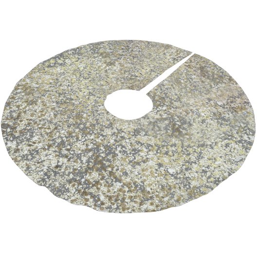 Gold Glitzer Crackle Modern Chic Glam Sparkle Polyester Weihnachtsbaumdecke (Schrägansicht)