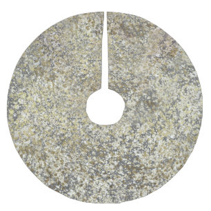 Gold Glitzer Crackle Modern Chic Glam Sparkle Polyester Weihnachtsbaumdecke