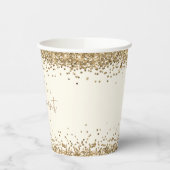 Gold Glitzer Cream Names Engagement Party Pappbecher (Links)