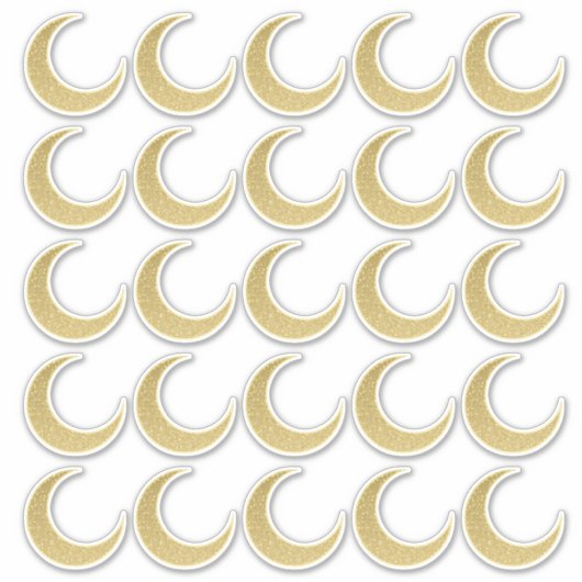 Gold Glitzer Crescent Moon Aufkleber Set (Vorderseite)