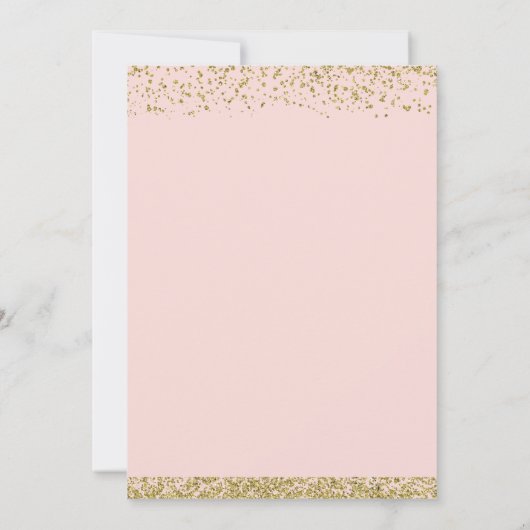 Gold Glitzer Cross Script Erste Heilige Kommune Einladung (Rückseite)