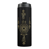 *~* Gold Glitzer Crown Chakra Totem BLACK Thermosbecher (Vorderseite)