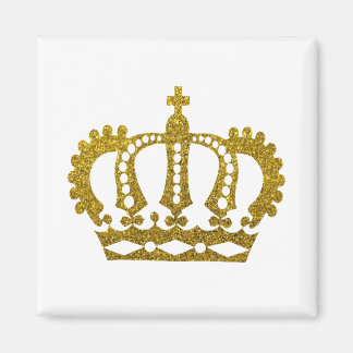 Gold Glitzer Crown Magnet