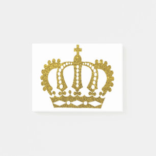Gold Glitzer Crown Post-it Klebezettel