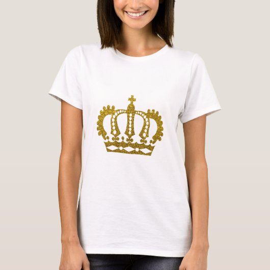 Gold Glitzer Crown T-Shirt (Vorderseite)