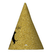 Gold Glitzer Dackel Neujahr Party Hat Partyhütchen (Rechts)