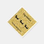 Gold Glitzer Dackel Paper Napkins Serviette (Ecke)