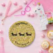 Gold Glitzer Dackel Party Plakate Herzlichen Glück Pappteller (Party)