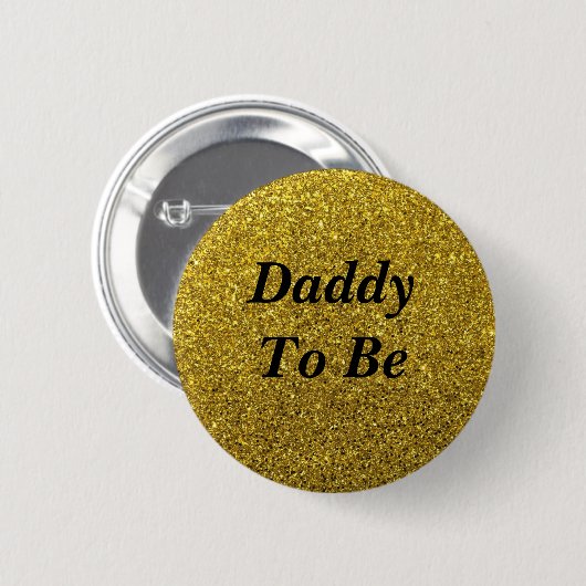 Gold Glitzer Daddy wird Baby Showknopf Button (Vorne & Hinten)