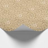 Gold Glitzer Damask Muster Mit Monogramm Weihnacht Geschenkpapier (Ecke)