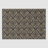 Gold Glitzer Damask Muster Seidenpapier (Vorderseite)