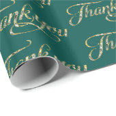 Gold Glitzer dankt Ihnen für Ihr türkisfarbenes Te Geschenkpapier (Rolleneckpunkt)