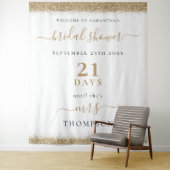 Gold Glitzer Days to Wedding Welcome Brautparty Wandteppich (Beispiel)