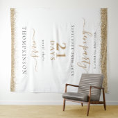 Gold Glitzer Days to Wedding Welcome Hen Party Wandteppich (Beispiel (Horizontal))