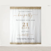 Gold Glitzer Days to Wedding Welcome Hen Party Wandteppich (Vorderseite)