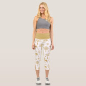 Gold Glitzer Deer Capri Leggings (Vorderseite)