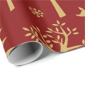 Gold Glitzer Deer Geschenkpapier (Rolleneckpunkt)