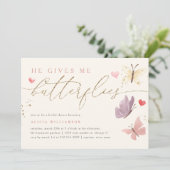 Gold Glitzer, den er mir Brautparty gibt Einladung (Stehend Vorderseite)