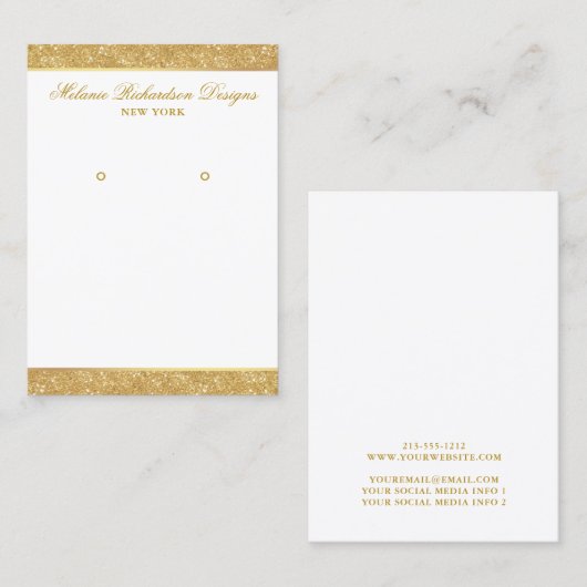 Gold-Glitzer der Earl Display Card Visitenkarte (Vorne/Hinten)