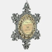 Gold Glitzer Diamond 50 Jahre Hochzeit Schneeflocken Zinn-Ornament (Links)