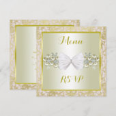 Gold-Glitzer, Diamond-Floral-Gemische und Bow-Menü (Vorne/Hinten)