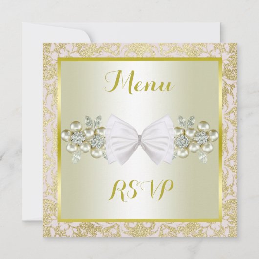 Gold-Glitzer, Diamond-Floral-Gemische und Bow-Menü (Vorderseite)