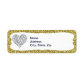 Gold Glitzer Diamond Herd Address Labels (Vorne)