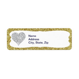 Gold Glitzer Diamond Herd Address Labels
