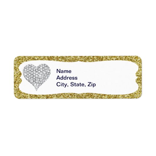 Gold Glitzer Diamond Herd Address Labels (Vorne)