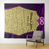 Gold Glitzer Diamond Infinity Lila Vorhang Wandteppich (Beispiel (Horizontal))