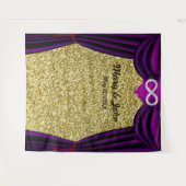Gold Glitzer Diamond Infinity Lila Vorhang Wandteppich (Vorderseite (Horizontal))