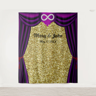 Gold Glitzer Diamond Infinity Lila Vorhang Wandteppich