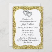 Gold Glitzer Diamond Probe Abendessen Einladung (Vorderseite)