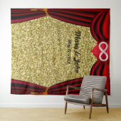 Gold Glitzer Diamond Unendlichkeit Hintergrund Rot Wandteppich (Beispiel (Horizontal))