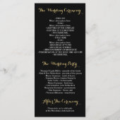 Gold Glitzer Diamonds Hochzeitsprogramme Programm (Rückseite)