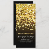 Gold Glitzer Diamonds Hochzeitsprogramme Programm (Vorne/Hinten)