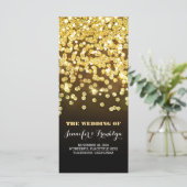 Gold Glitzer Diamonds Hochzeitsprogramme Programm (Stehend Vorderseite)