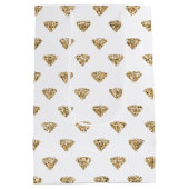 Gold Glitzer Diamonds Mittlere Geschenktüte (Rückseite)