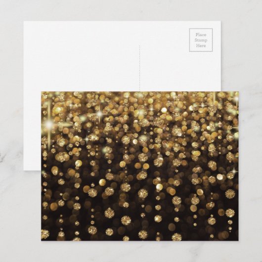 Gold Glitzer Diamonds Postkarte (Vorne/Hinten)
