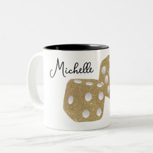 Gold Glitzer Dice Personalisierter Name Zweifarbige Tasse