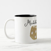 Gold Glitzer Dice Personalisierter Name Zweifarbige Tasse (Links)